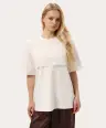 Mleczny z białą koronką t-shirt z białą koronką