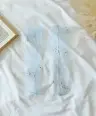 Błękitny Niebieskie cekinowe skarpetki