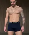 Granatowy Granatowe męskie bokserki ze sportową gumą
