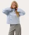 Błękitny Niebieska koszula w stylu azjatyckim