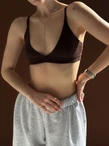Czekoladowy bawełniany top - XL