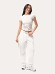 Mleczny codzienne baggy spodnie - XS