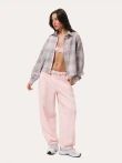 Różowy codzienne baggy spodnie - XS