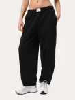 Czarny codzienne baggy spodnie - XS