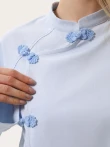 Niebieska koszula w stylu azjatyckim