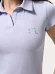 Chabrowa dopasowana koszulka polo
