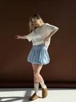 Niebieska mini spódnico-szorty