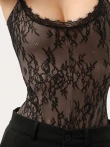 Czarne koronkowe body