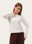 Minimalistyczny longsleeve z koronką na rękawach