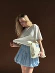 Niebieska mini spódnico-szorty