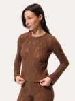 Dopasowany longsleeve z puszystej, teksturowanej koronki