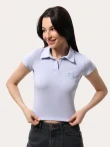Chabrowa dopasowana koszulka polo