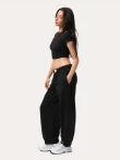 Czarny codzienne baggy spodnie - XS
