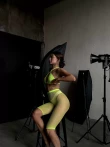Siateczkowy komplet z legginsy rowerowe - One size