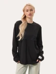 Oversize longsleeve z koronką na dekolcie