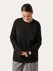 Oversize longsleeve z koronką na dekolcie