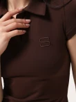 Czekoladowa dopasowana koszulka polo