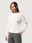 Minimalistyczny longsleeve z koronką na rękawach