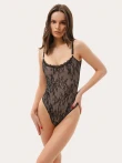Czarne koronkowe body