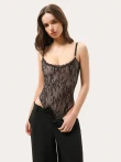 Czarne koronkowe body