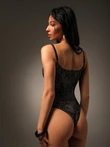 Czarne koronkowe body
