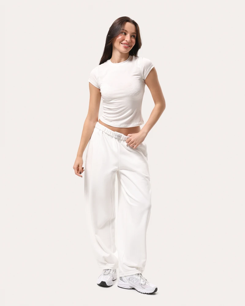 Mleczny codzienne baggy spodnie - XS