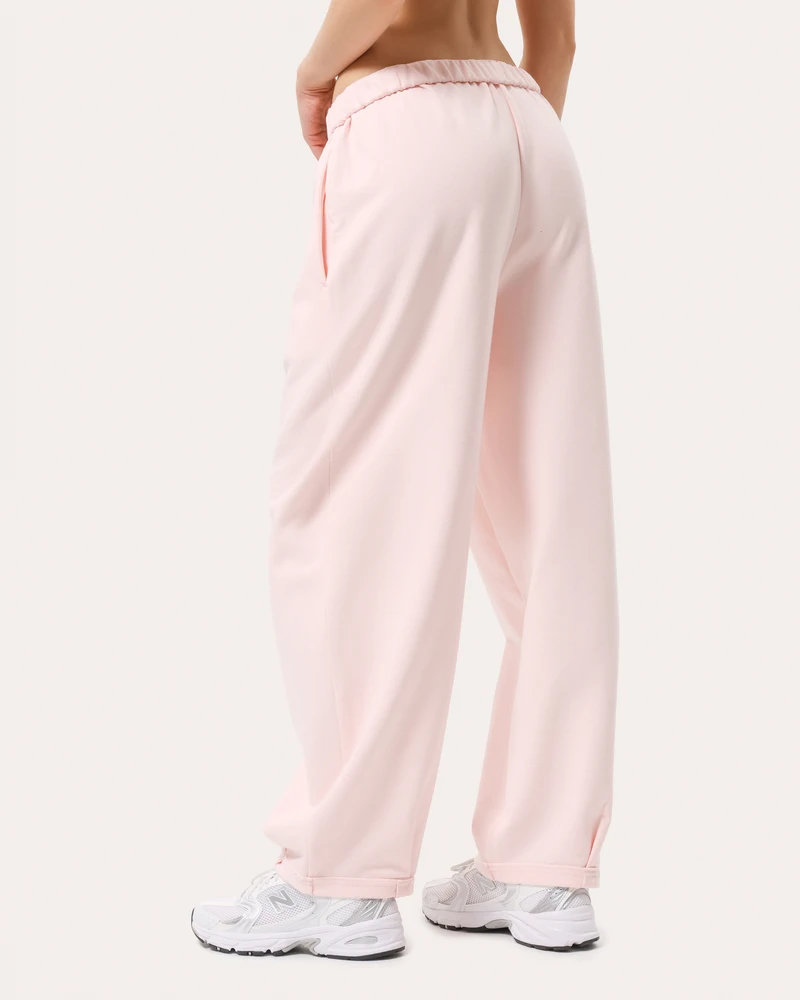 Różowy codzienne baggy spodnie - XS