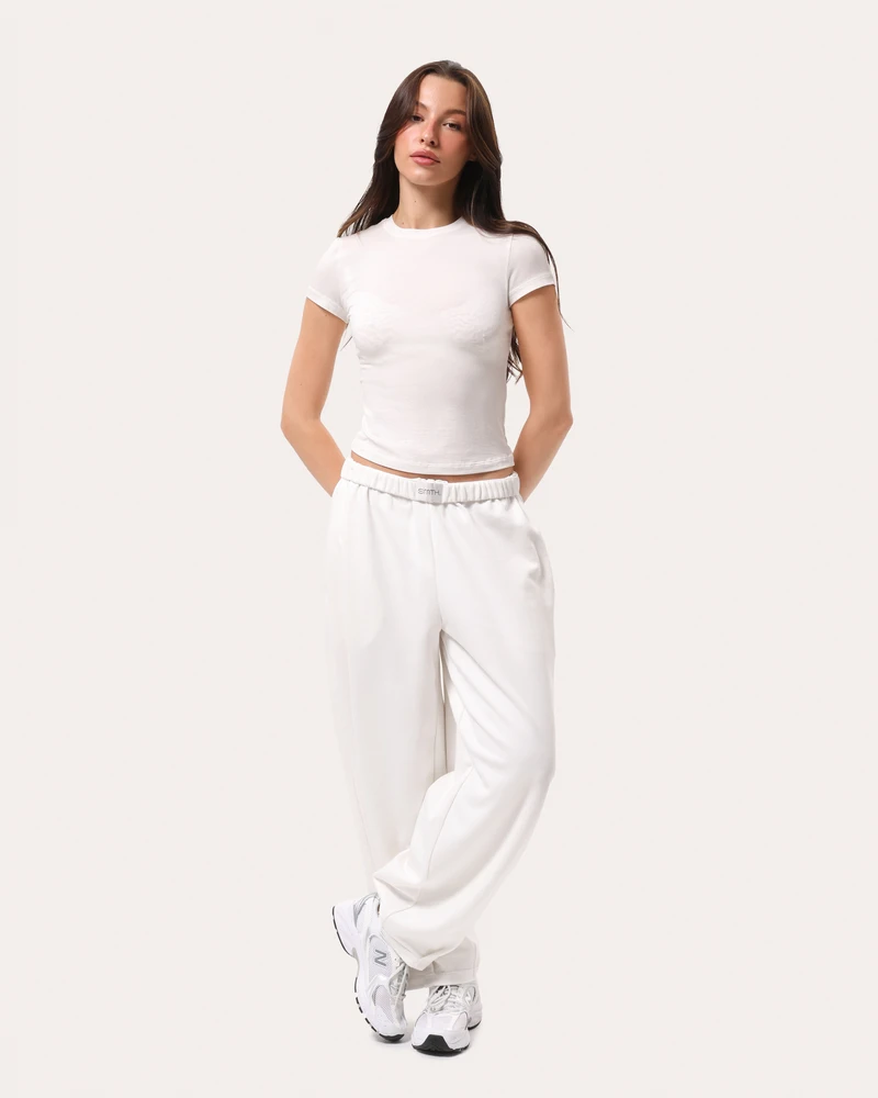 Mleczny codzienne baggy spodnie - XS