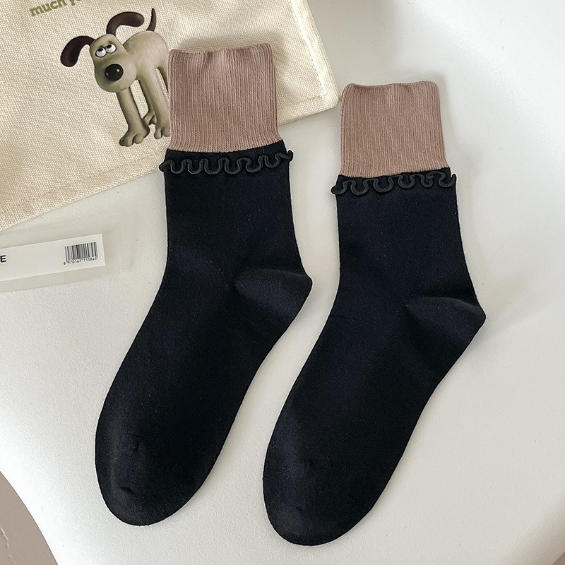 Jasne skarpetki damskie z falbanami - One size